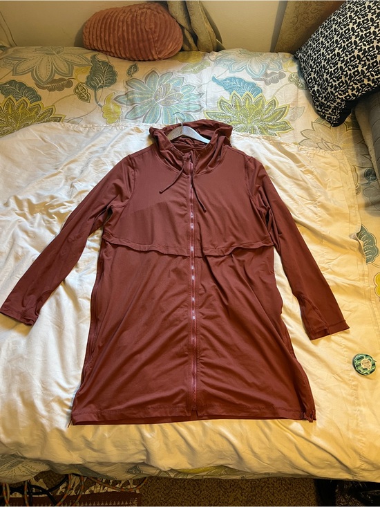 Dresses & Skirts - Women’s Long Sleeve Hooded Zip Dress in Rust